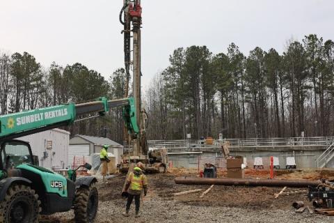 outdoor equipment and workers