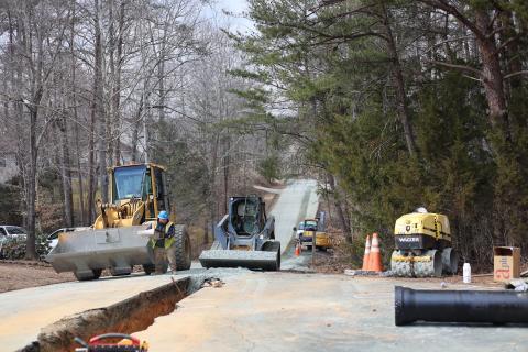 people doing street work